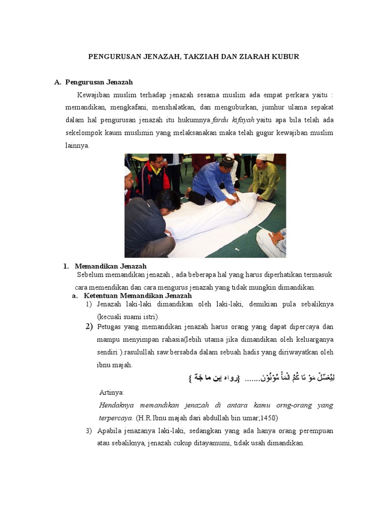 Pengurusan Jenazah Takziah Dan Ziarah Kubur