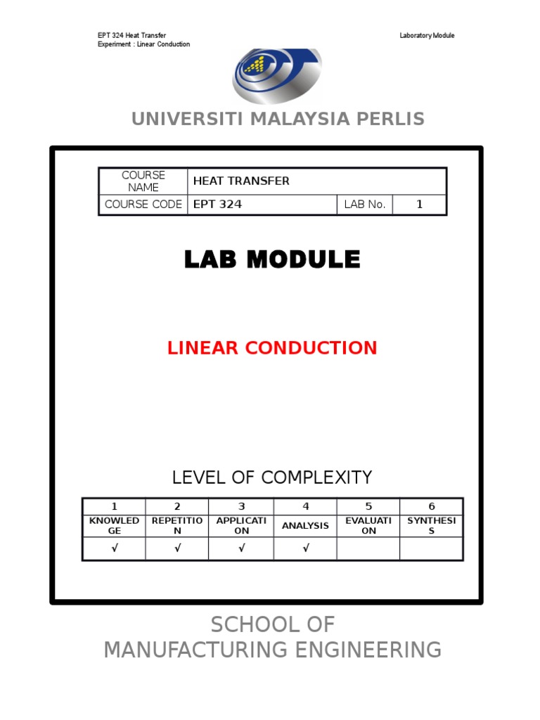 Linear Heat Conduction Experiment Report | PDF | Thermal Conduction ...