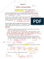 Lesson 4 - The Speed of Light & snill's law key.doc