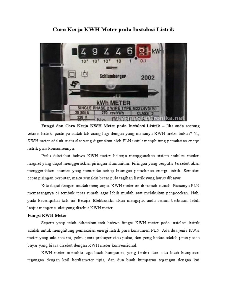 Cara Kerja KWH Meter Pada Instalasi Listrik Cara Kerja KWH Meter Pada Instalasi Listrik