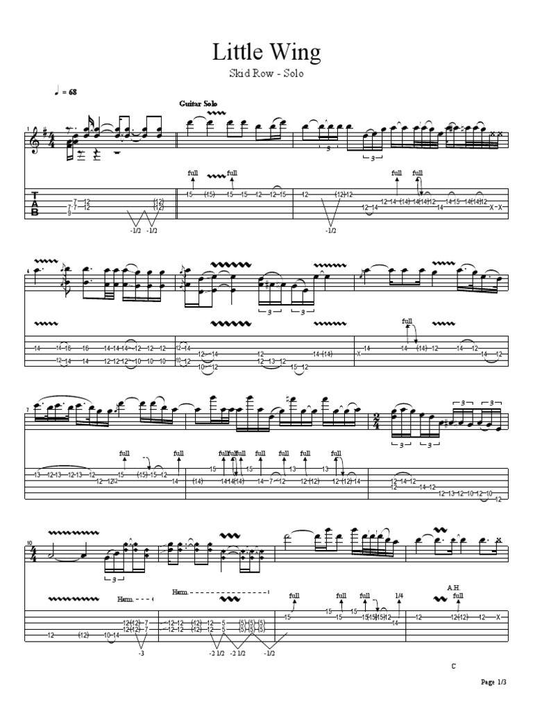 Skid Row Little Wing Tab