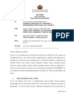 Informe de Justificacion de Viaje A Sucre