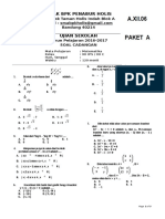 Ujian Sekolah SMK BPK Penabur Holis Tahun Pelajaran 2016-2017 Soal Cadangan Matematika Kelas XII IPS