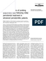 Clinical Indicators of Probing Attachment Loss Following Initial Periodontal Treatment in Advanced Periodontitis Patients