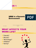 HRM in A Dynamic Environment: Noor Ellahi Decenzo and Robbins HRM 7Th Edition 1