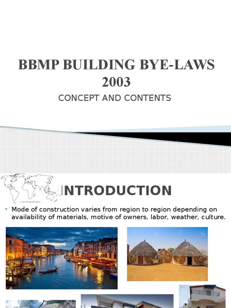 Bbmp Building Bye Laws 2003 Concept And Contents By Law Government