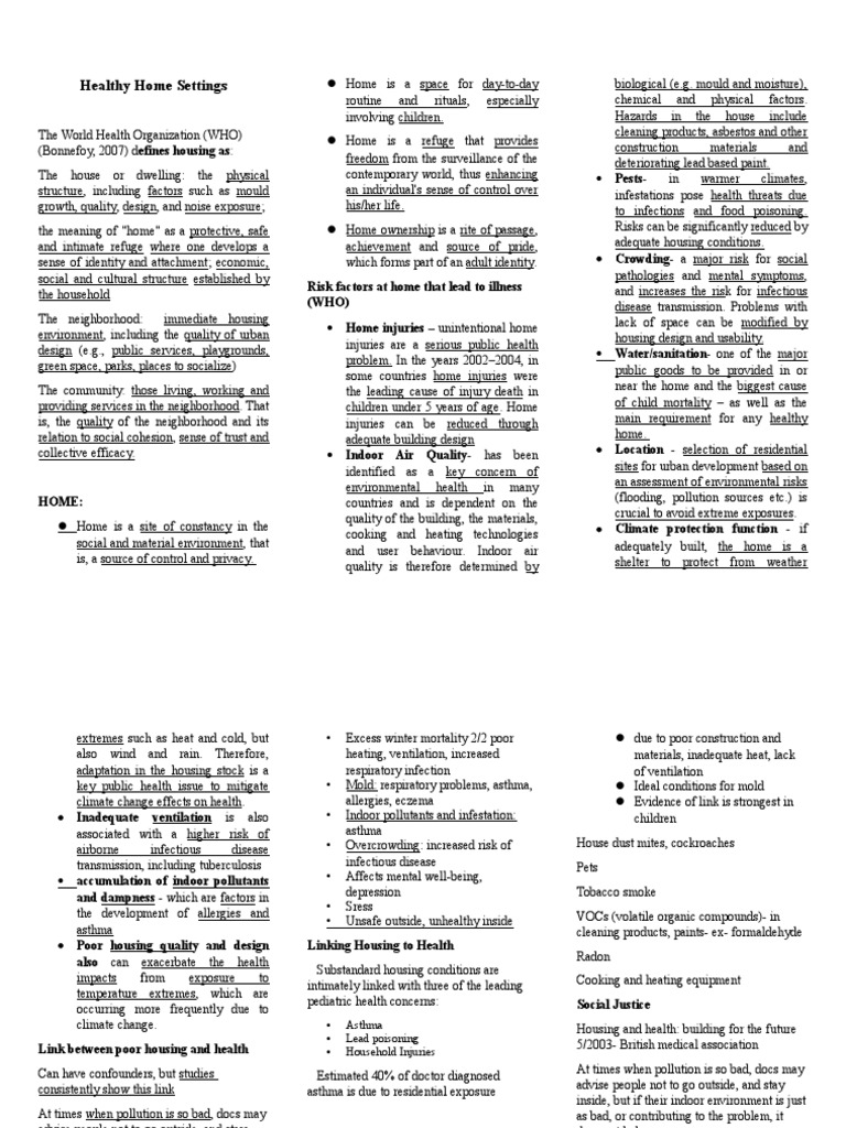 Healthy Home PDF Asthma Volatile Organic Compound