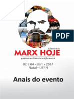 Anais Do I Seminario Marx Hoje Pesquisa e Transformação Social