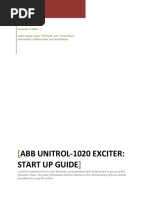 Abb Unitrol-1020 Exciter: Start Up Guide