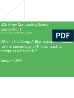U.S. Army Contracting School    Chalkboard Lesson No 1