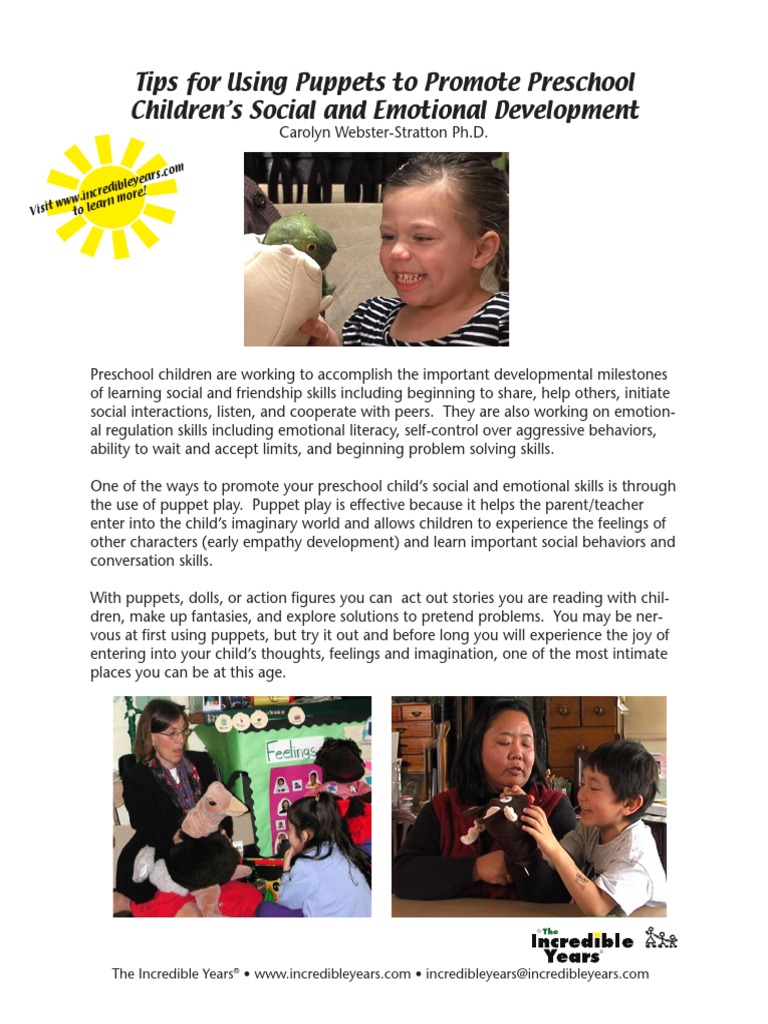 Puppet Handout Pdf Pdf Preschool Language Development