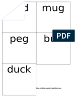 Mug Bed Bun Peg Duck: Rearrange The Sentences According To The Correct Sentences