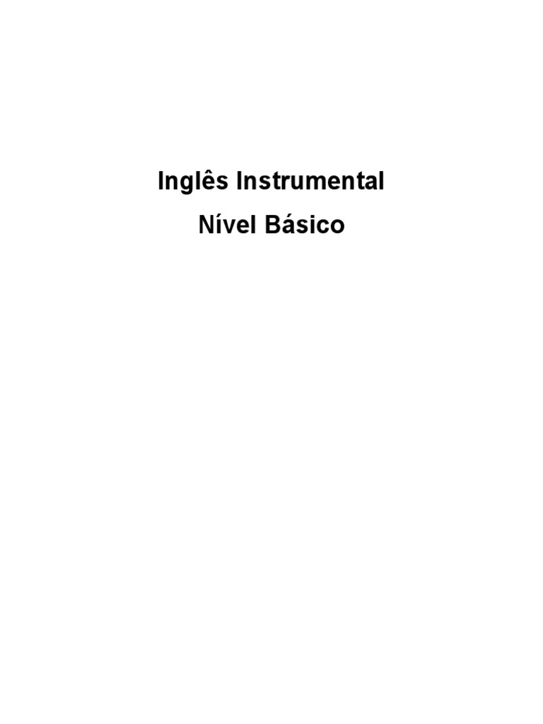 Guia Básico de Inglês Instrumental | PDF | Artes Linguísticas e Disciplina