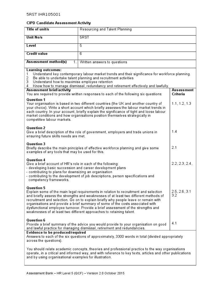 Cipd level 3 4dep assignment picture