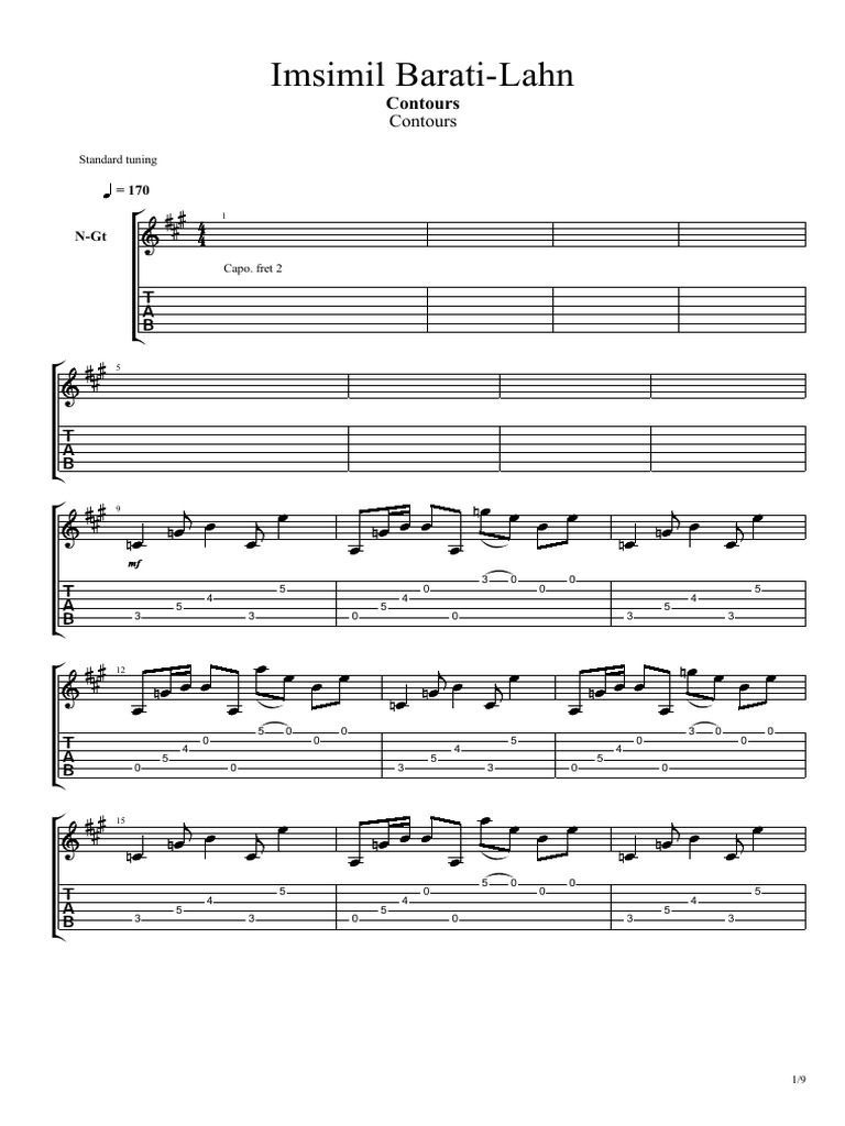 Imsimil Barati-Lahn: Contours | PDF | Musical Instruments | Pitch (Music)