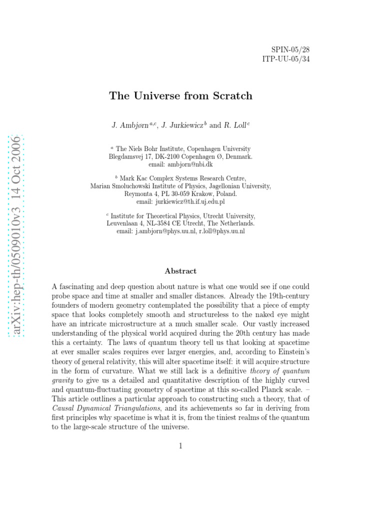 Quantum Gravity: Causal Dynamics | PDF | Quantum Gravity | Quantum ...