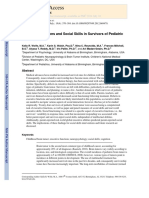 Executive Functions and Social Skills in Survivors of Pediatric Brain Tumor