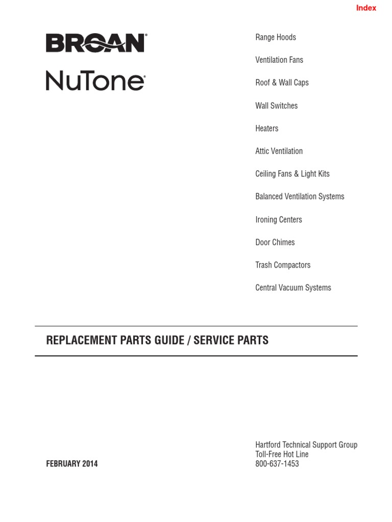 Broan Replacement Parts Guide PDF PDF Manufactured Goods Motor