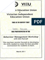 Behaviour Management Strategies Certificate