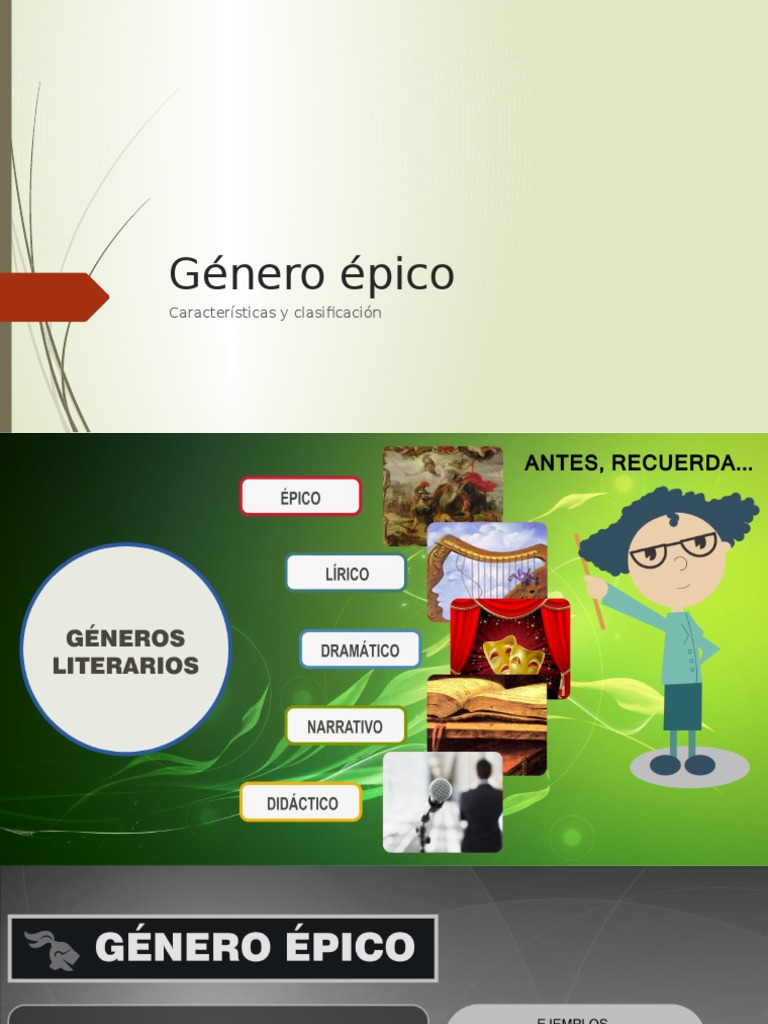 Género épico Características y clasificación
