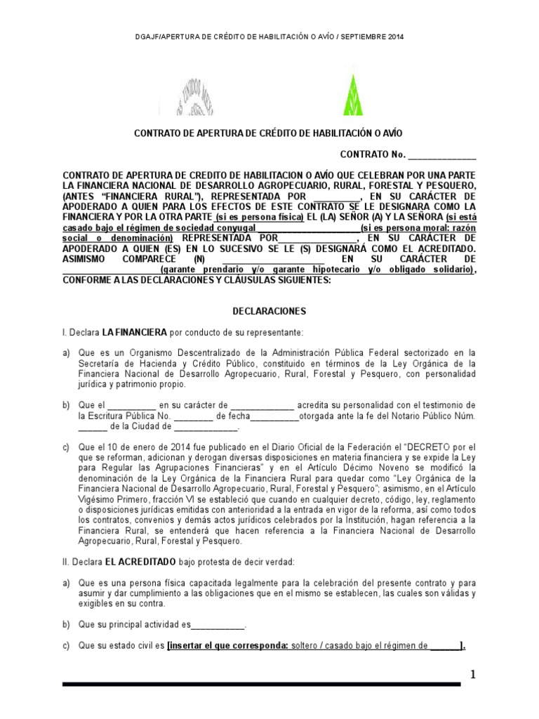 090314 Crédito Habilitación o Avio Payments Banks