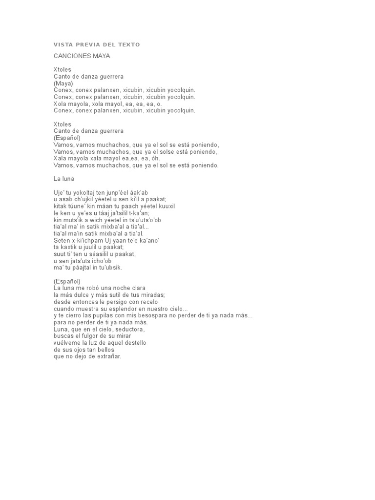 Canciones Maya Xtoles y La Luna PDF