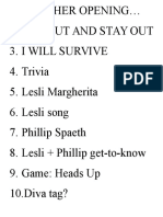 Stage Fright SET LIST