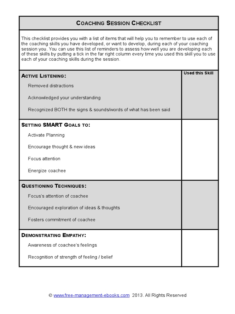 Fme Coaching Session Checklist | PDF | Attention | Neuroscience