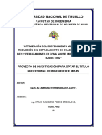 Optimización del sostenimiento mediante la reducción del espaciamiento de cuadros