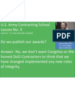 U.S. Army Contracting Lesson No. 5