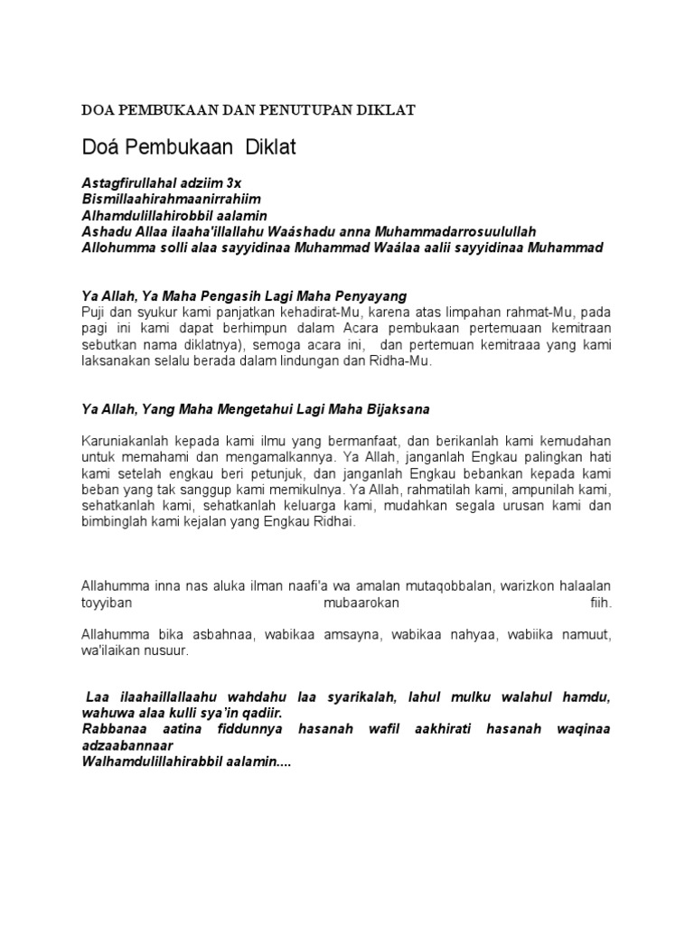 DOA PEMBUKAAN DAN PENUTUPAN DIKLAT.docx