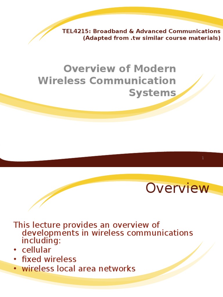3GNotesLecture-Overview of WirelessCommunications - 001 | PDF | Ieee ...