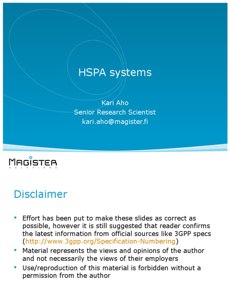 Two HSPA Systems 002 | PDF | High Speed Packet Access | Radio Resource ...