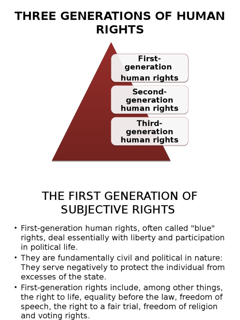 Three Generations of Human Rights Law And Economics Human Rights