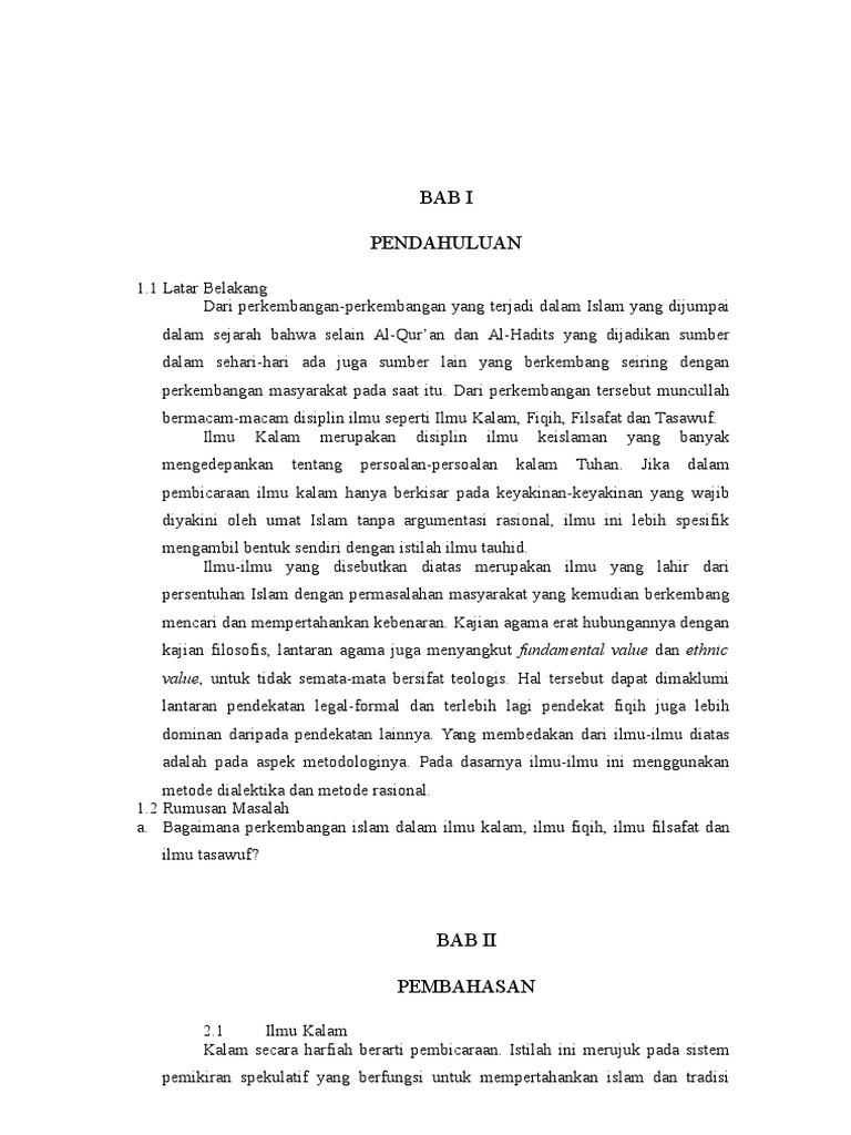 Makalah Pemikiran Dan Peradaban Islam  PDF