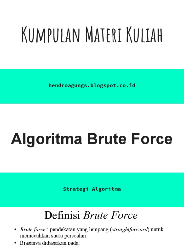 Contoh Algoritma Brute Force | PDF | Sains & Matematika | Komputer