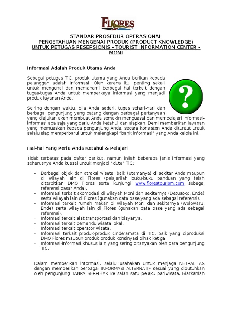 SOP, Pengetahuan Mengenai Produk (Product Knowledge) | PDF | Bisnis