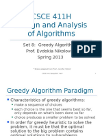CSCE 411H Design and Analysis of Algorithms: Set 8: Greedy Algorithms Prof. Evdokia Nikolova Spring 2013