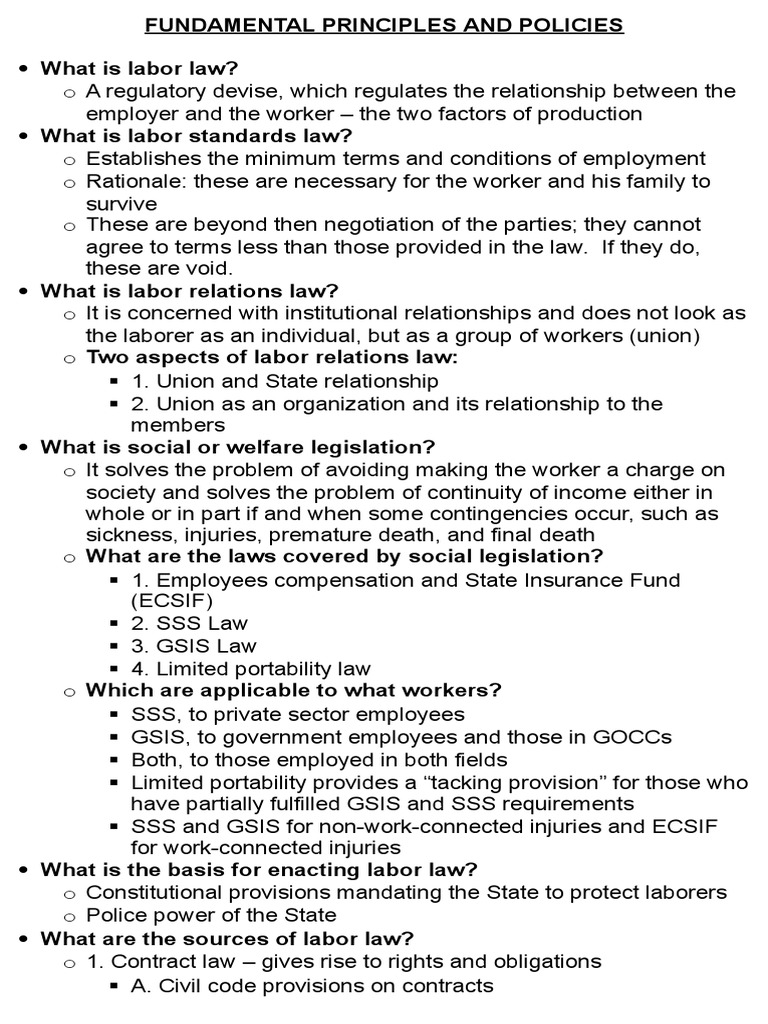 Principles and Policies of Labor Law | PDF | United States Labor Law ...