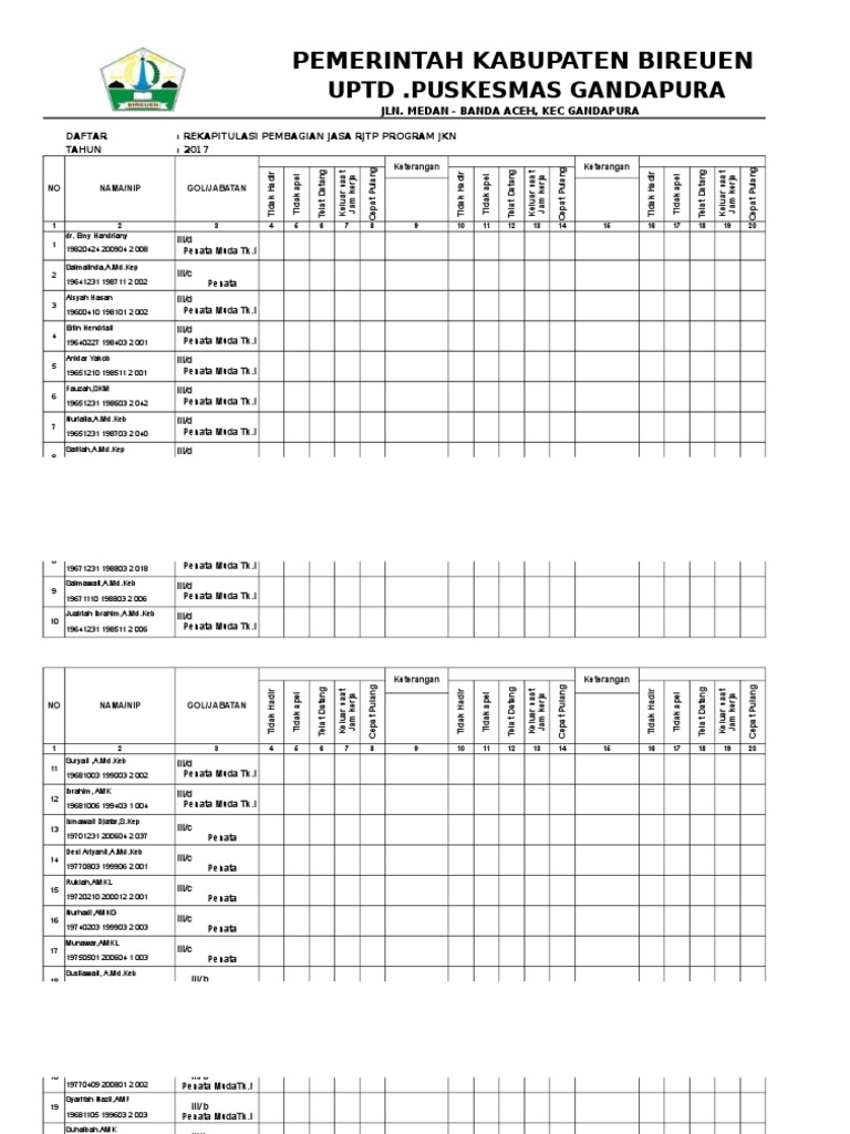 Rekapan Absen | PDF