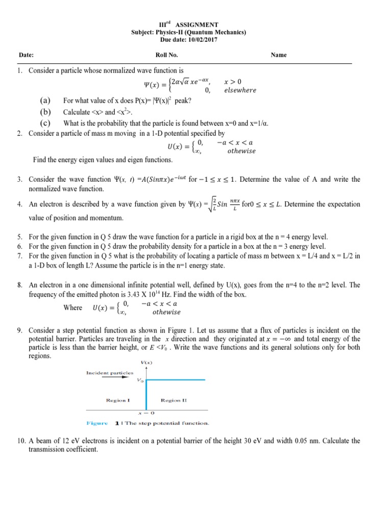 Assignment 3 Wave Function Scientific Theories