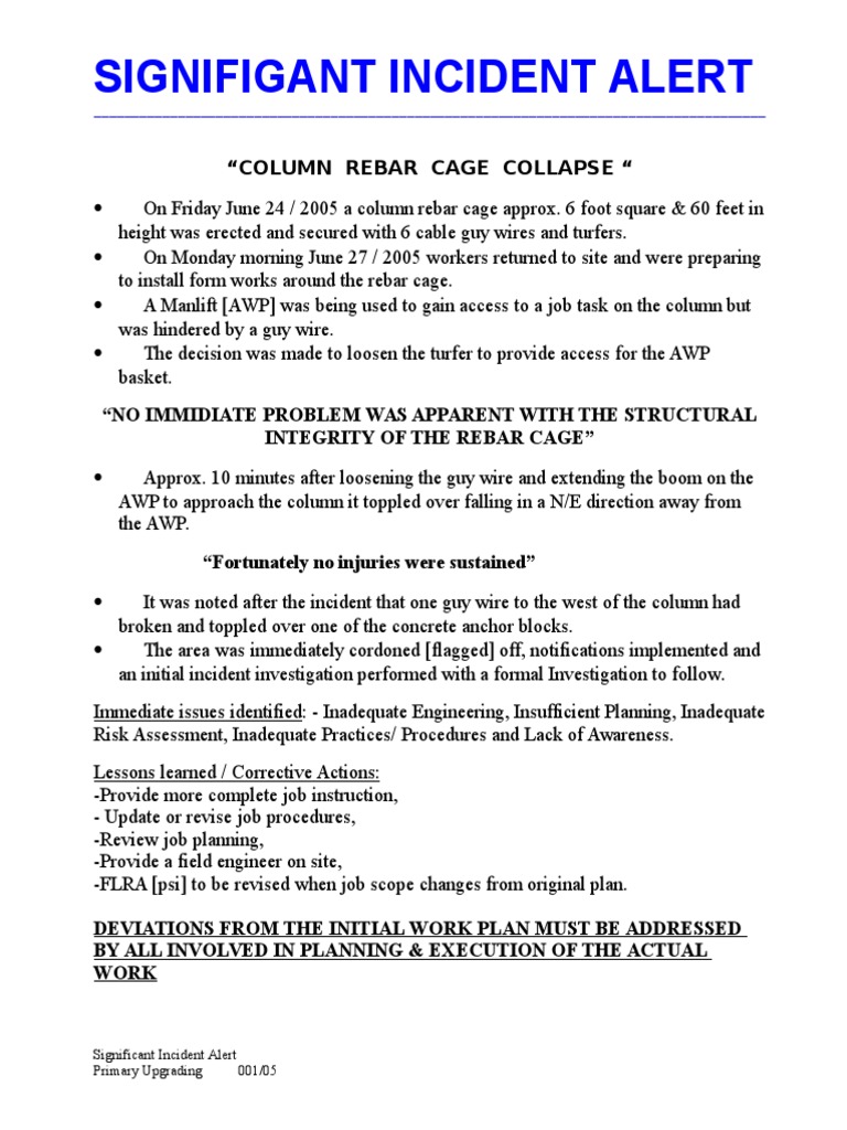 Rebar Cage Collapse PDF Business