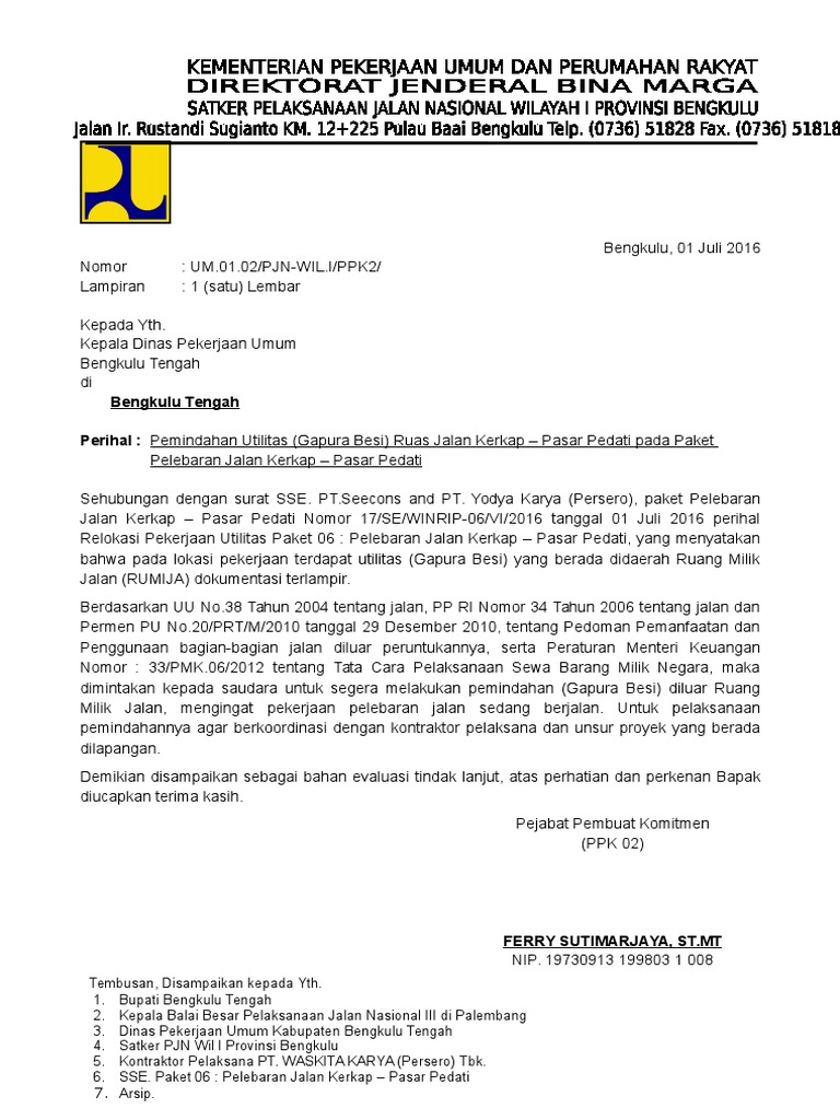 Kop Surat Pt Waskita Karya - Contoh Kop Surat
