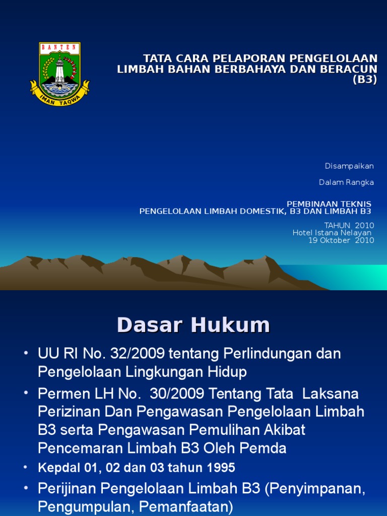 Tata Cara Pelaporan Limbah B3   Tata Cara Pelaporan Limbah B3
