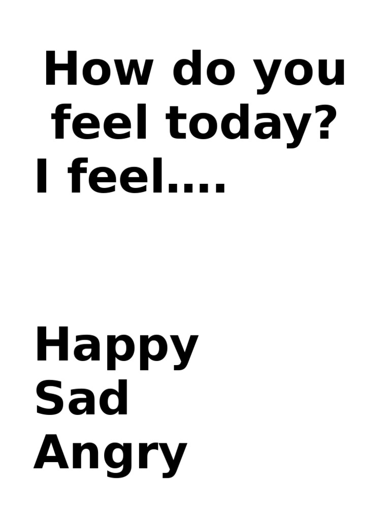 How Do You Feel Today I Feel PDF