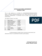 Head Office Accounts Deparment Payroll Unit: 9 Total 2,03,704