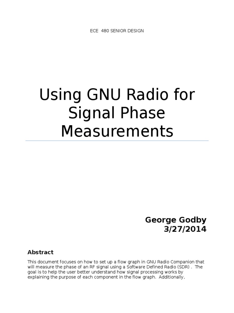 Phase Measurement with GNU Radio | PDF | Software Defined Radio | Fast ...