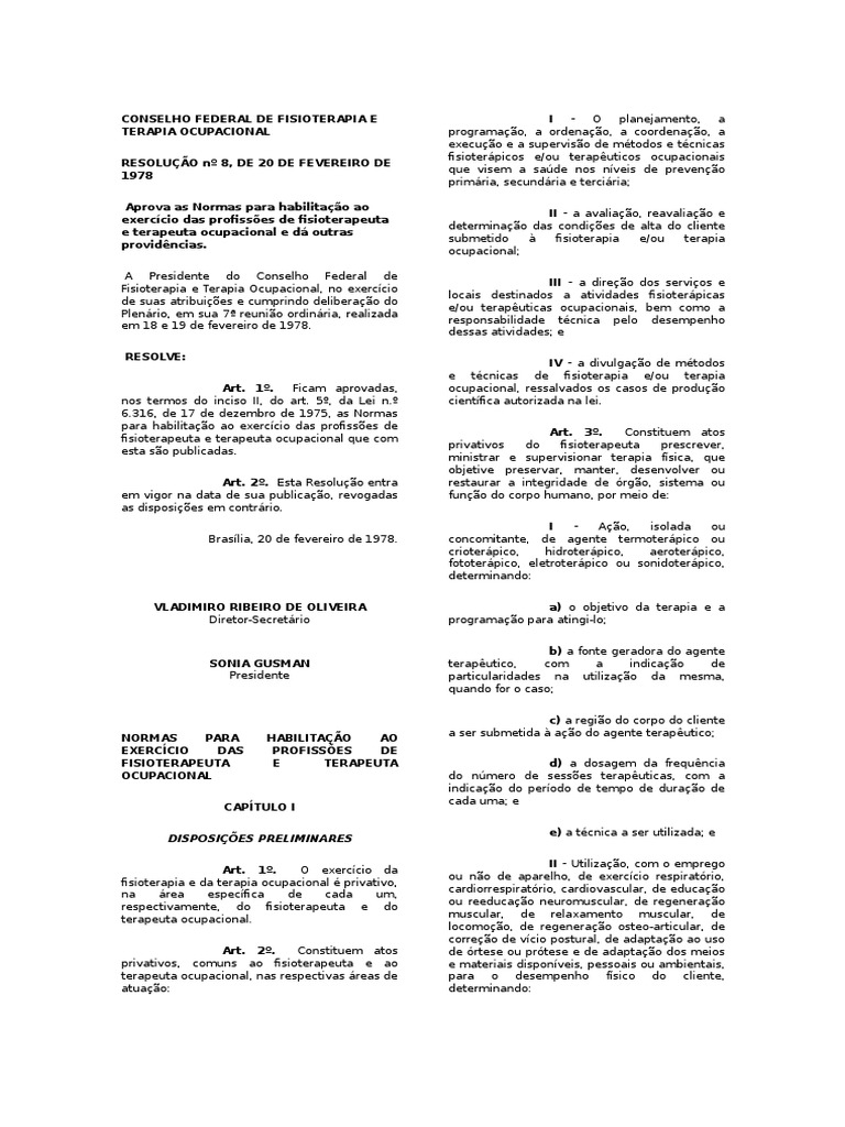 Conselho Federal De Fisioterapia E Terapia Ocupacional
