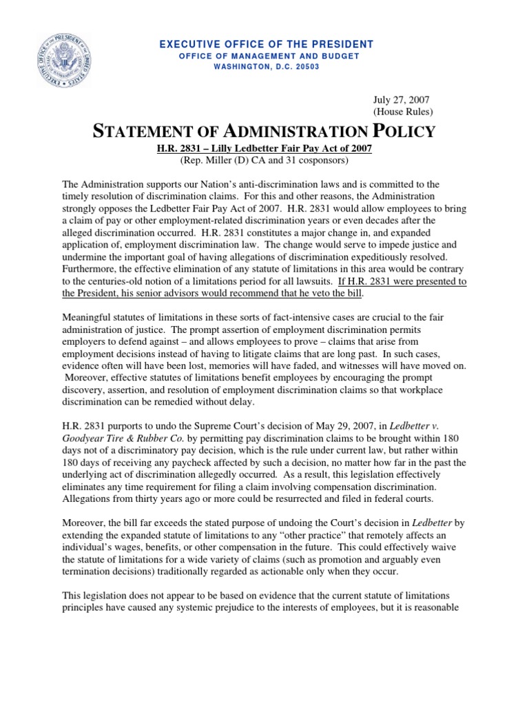 Hr2831sap R PDF Discrimination Statute Of Limitations
