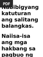 Pagsulat NG Tentatibong Balangkas